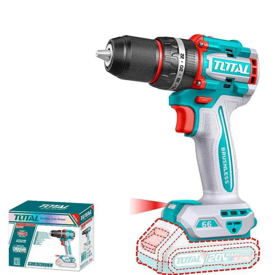 20V Cordless Drill Brushless 66Nm - Total Tools